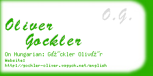 oliver gockler business card